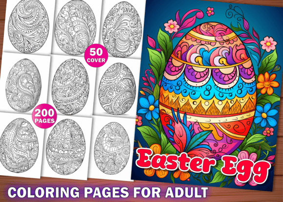 200 Easter Egg Coloring Pages for - KDP