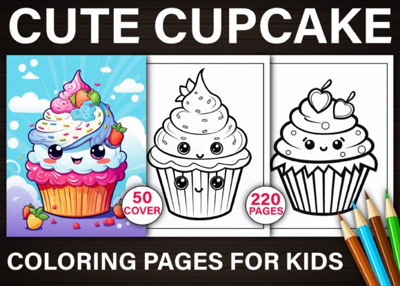220 Cute Cupcake Coloring Pages for KDP