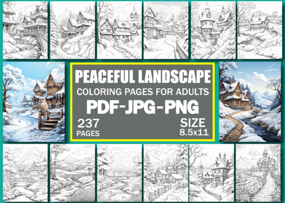 Peaceful Landscape Coloring Book: A Journey to Calm and Creativity