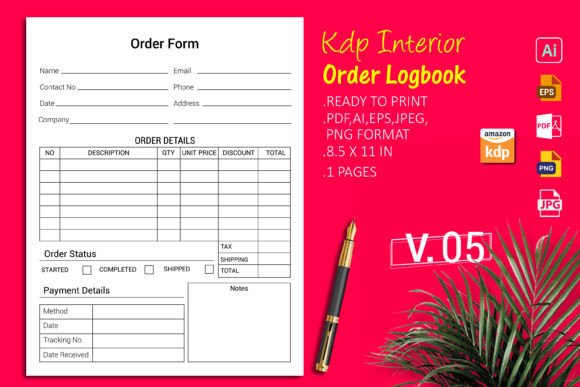 Printable Order Log Book
